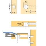 HETTICH RASTEX 15 Exzenter ohne Abdeckrand, Bohr 15, Plattenst. 16