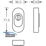 FSB SH-Zylinderrosette 73 3249 oval, 36, 5x77, 5x16 mm, Edelstahl matt