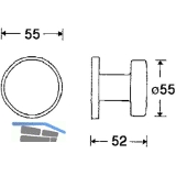 FSB Trknopf 23 0829 - auf Ros.,  50 mm fest 55 mm, silber elox.