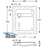 Turnhallenmuschel FSB 77 7952, 200 x 230 mm, links, ungelocht, VK 9 mm,Edelstahl