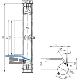 Federband dreiteilig, 25,3 x 160 mm, Stahl blank