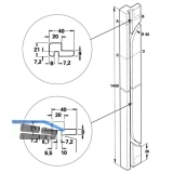 Standard Fhrungsleiste zum Anschrauben, Lnge 1400 mm, Euro Buche gedmpft roh