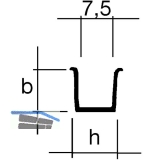 Standard Fhrungsprofil zum Einlassen, Lnge 1400 mm, Kunststoff transparent