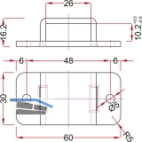 Stangenschlaufe zu Falttortreibriegel, Stange 25 X 10 mm, Stahl verzinkt