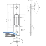 Schlieblech f. MFV Secury 2-flg. U-Stulp 24 x 6 x 120 mm Zusatzfalle, Edelstahl