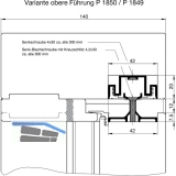 GU-937/934 HS Fhrungsschienen-Set oben P1850, L=5000 mm, silber eloxiert