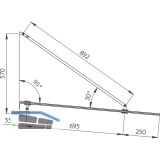 Glasvordachbeschlagset AL-Sky Light 1000, Edelstahl