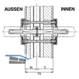 Drckerstift geteilt, 140 mm, VK abgesetzt von 9 auf 8 mm, ungeprft
