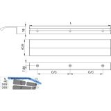 Griffleiste Edge Straight LA 20 mm, Lnge 40 mm, Aluminium Edelstahl Effekt