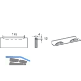 Griffleiste Chairon zum Einnuten, Lnge 360 mm, ZN vernickelt feingeschliffen