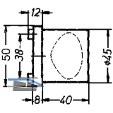 GRUNDMANN Trknopf Zylinderform - auf Ros. fest u.2 Anstzen M4 ?A?, Edst. matt