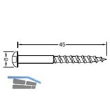 Flachkopf-Holzschraube fr Basisprofile 4,0 x 45 mm, Edelstahl