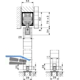 Beschlagset HAWA Junior 160/B ohne Laufschiene