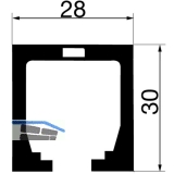 Laufschiene HAWA-Junior 40, 1400 mm, Aluminium farblos eloxiert