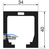 Laufschiene HAWA-Junior 80, 1400 mm, Aluminium farblos eloxiert