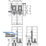 Teleskopbeschlag HAWA-Telescopic 80/2, 2-flg. Flgelb. 500-1200 mm