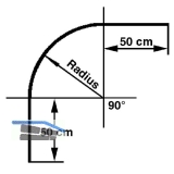 Kreisbogen HELM 500, 90 horizontal, Stahl gelb passiviert