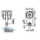 Planen-Vorhang Rollapparat einpaarig HELM 131K, Kunststoff m. Nylonrollen