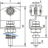 Rollapparat HELM 185 einpaarig mit Drehlager, Stahl gelb passiviert