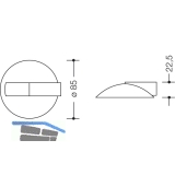 HEWI Bodentrpuffer 625 -  85 mm, Anschlagh. 22,5 mm, Nylon tiefschwarz