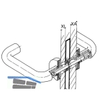 HEWI Drckerstift geteilt 72.3 R - VK 9 mm, 19,1-29 x 19,1-29 mm, Stahl verzinkt