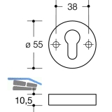 HEWI Schlsselrosette flach 306.23 - felsgrau