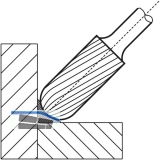 LUKAS HM-Frsstift Form C Walzenrund Kopf  2 mm Lnge 10 mm Zahnung 7