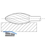 LUKAS HSS-Frsstift Form H Flamme Kopf  12 mm Lnge 30 mm Zahnung 3