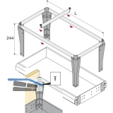 HETTICH SYSTEMA TOP 2000 Hngerahmen, EB 392 mm, ET 730 mm, schwarz