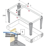 HETTICH SYSTEMA TOP 2000 Hngerahmen, EB 392 mm, ET 530 mm, schwarz