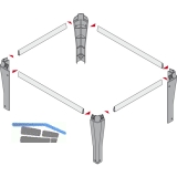 HETTICH SYSTEMA TOP 2000 Hngerahmen, EB 392 mm, ET 730 mm, Alu- Finish