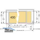 HETTICH SYSTEMA TOP 2000 Breitwandschubladen, KB 800 mm, Stahl Alu-Finish