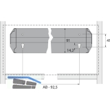 HETTICH SYSTEMA TOP 2000 Hngeregistratur-Rahmen verstellb., 534 -706mm, schw.