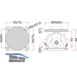 Haftmagnet-Gegenplatte, Gr. 06, schwenkbar, Platte 75 x 75 mm, Stahl verzinkt