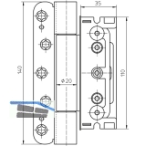 Trband BAKA Protect 4030 3D FD MSTS m. Stiftsich. 1 Satz= 3 Stk. Edelstahl matt