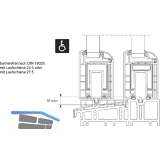 HAUTAU ATRIUM HS 300 Laufschiene Nr. 24 TT2, H=5 mm, L=6500 mm, silber eloxiert