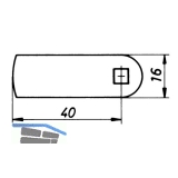 HEKNA 505 Zylinder-Hebelschloss, links, Schliehebel glatt, L 40 mm, Zamak