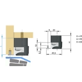 Hhenversteller Integrato Hhe 19 mm, Zinkdruckguss/Kunststoff schwarz