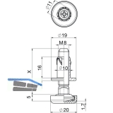Hhenverstellschr. mit M8 Einbohrmuffe, 20, M8x50, KS schw./FE verzi.