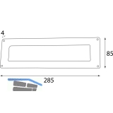 HALC Briefeinwurf 285 x 85 mm, Eisen verzinkt schwarz passiviert