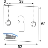 HRTNAGL Rosette eckig WC,- HALL u. Sll, 52x52 mm, verzinkt schwarz passiviert
