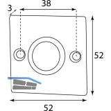 HRTNAGL Drckerosette eckig - SHall u. Sll, 52x52 mm, verz. schwarz passiviert