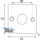 HRTNAGL Rosette eckig WC,- HALL u. Sll, 52x52 mm, verzinkt schwarz passiviert