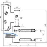 Trband 3-DIM 2-tlg. f.stumpfe Tren,  20mm rechts,Bandh. 112mm,verzinkt silber