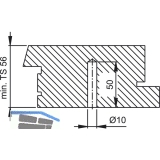 HOPPE Befestigungszubehr einseitig, BS - 1102, lang, Stahl verz.