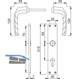 HOPPE Drckergt. BIRMINGHAM - auf LS PZ88, TS30 - 49, silber eloxiert