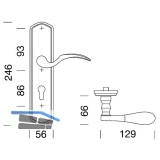 HOPPE SH-Drckergt. MNCHEN - auf LS PZ88, links, TS-80, Mess. PVD-besch.