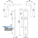 HOPPE Drckergt. VERONA - auf LS WC90, TS39 - 43, Messing poliert