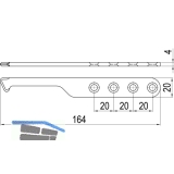 IMH-ABS Mitnehmerhaken SF, 164 x 20 x 4 mm, universal, DIN, schwarz verzinkt