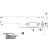 IMH-ABS Mitnehmerhaken SF, 164 x 23 x 4 mm, universal, DIN, schwarz verzinkt